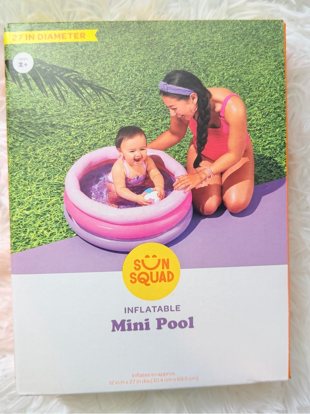Baby Toddler Inflatable Splash Pool Pink Lavender NIB